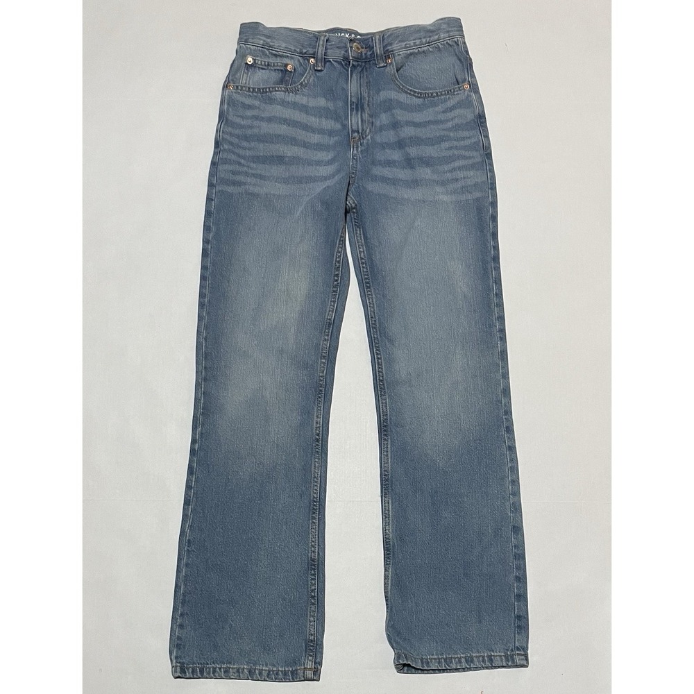 Roebuck & Co Jeans Boys 14 X 28.5 Light Blue Wash Boot Cut Fit Adjustable Waist